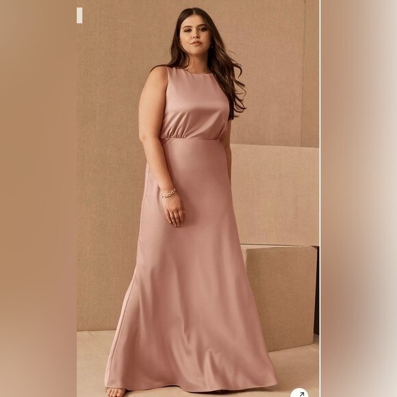 NEW BHLDN Beckett Satin Charmeuse Maxi Dress in Dusty Rose Size 14 NWT - Picture 1 of 7